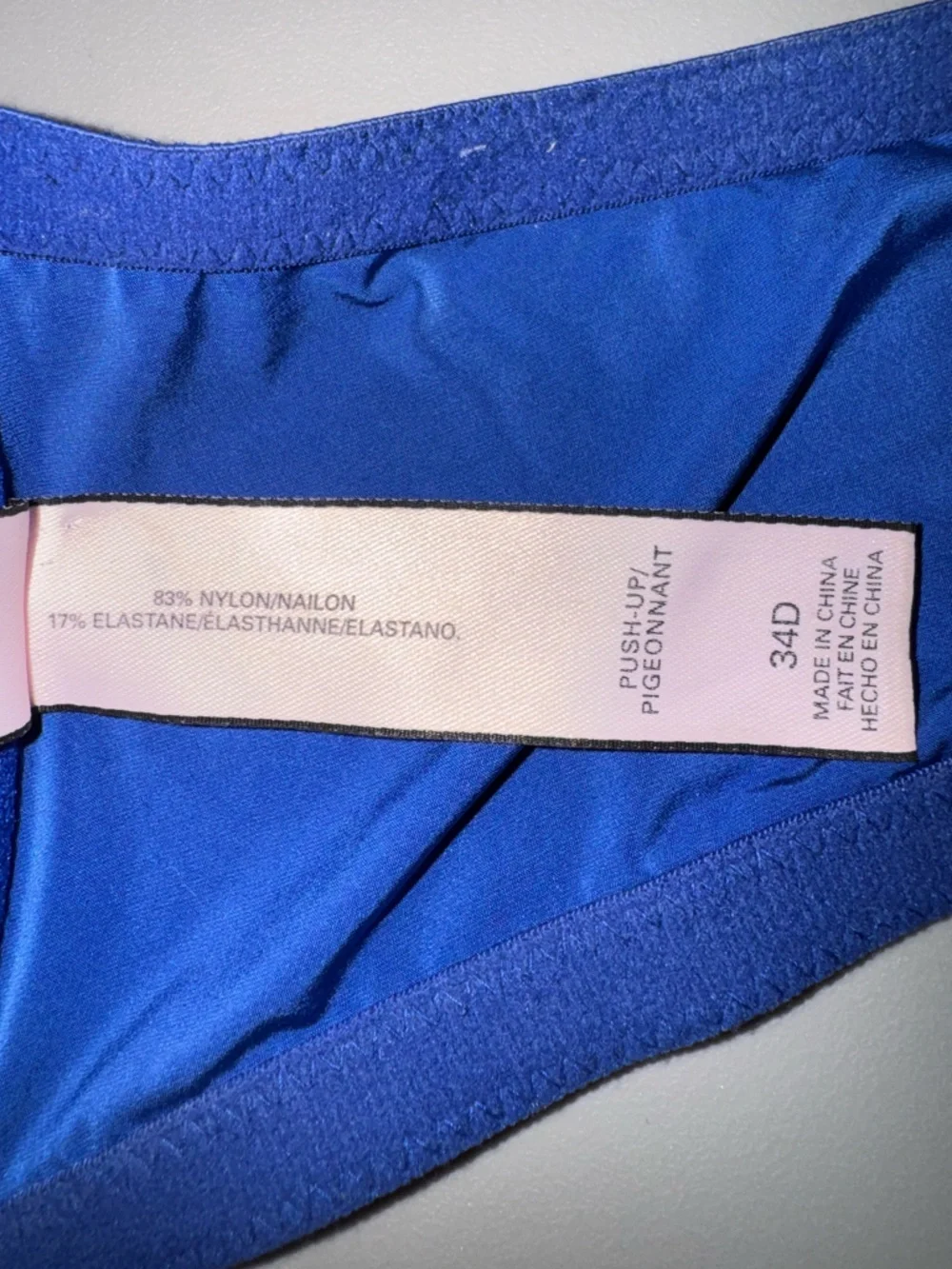 NWOT VICTORIA’S SECRET Cobalt Blue Push Up Pigeonnant Strappy Back Bra Size 34D_5